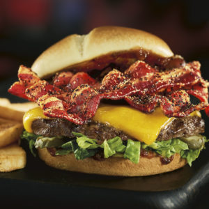 Smoke Pepper Burger with Steak Fries