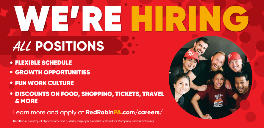 Red Robin is NOW HIRING! All positions. Click here to apply now.