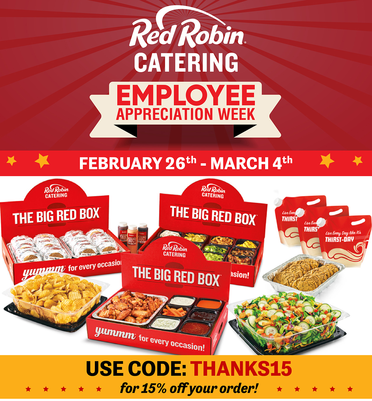 Red Robin 2024 employee Appreciation Week Deals