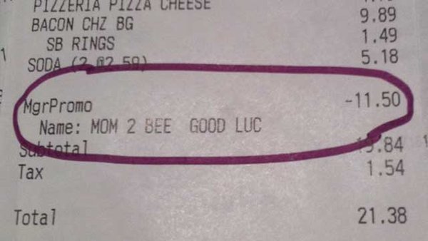 'MOM 2 BEE GOOD LUCK' - Manager Promo discount item on Customer Receipt