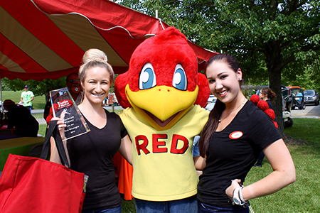 Red Robin Team Members and Red Robin Mascot Red at Mixologist Event