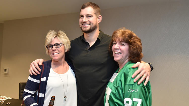 Image Taken of Former Eagles tight end Brent Celek speaks during a Lehigh Valley Chamber of Commerce event held at Homewood Suites Center Valley on Wednesday, April 25, 2018. APRIL GAMIZ / THE MORNING CALL